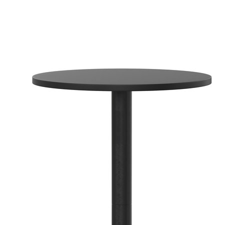 Flash Furniture 23.25RD Black Aluminum Bar Table - Flip-Up Table TLH-059A-BK-GG